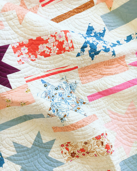 Mismatched Stars and Stripes Modern Quilt Pattern