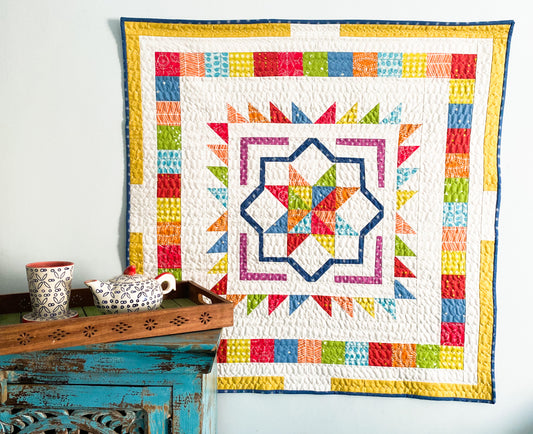 Framed Patchwork Star Baby Size Quilt