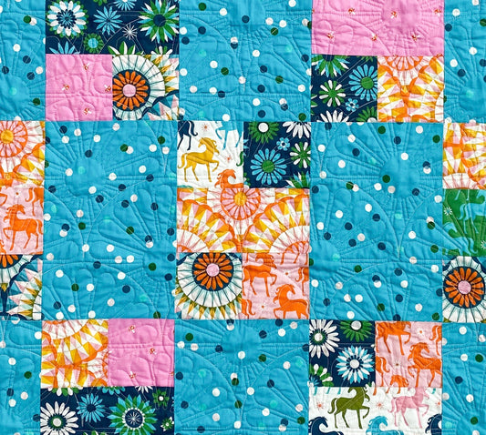 Auntie Anita's Patchwork Quilt with Carousel Fabrics