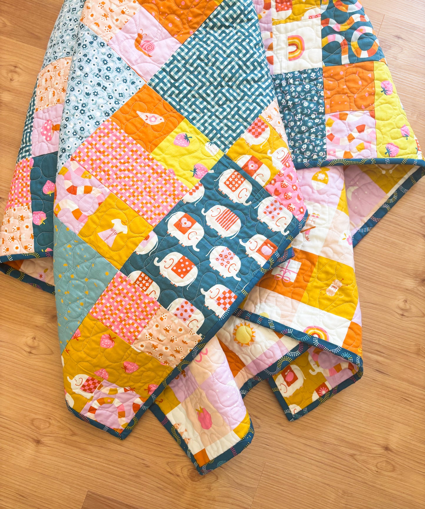 Playful Children's Throw Size Quilt