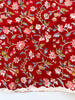 4 Yards of Hand Printed Crimson Flower Fabric