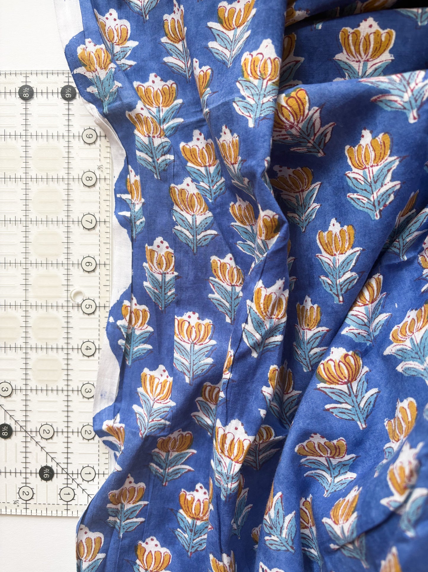 Blue Flower Backing Fabric