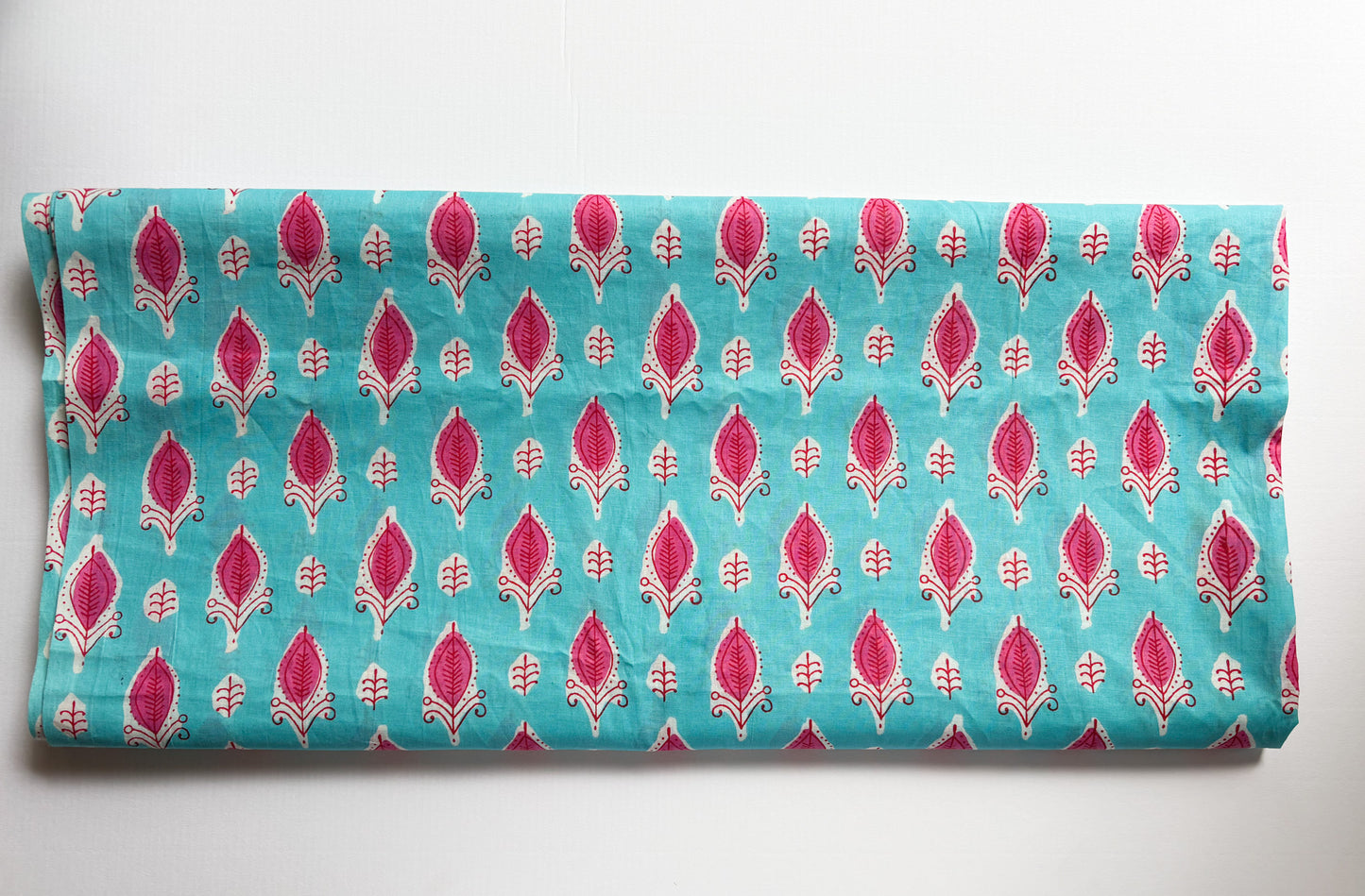 4 Yards Blue and Pink Indian Fabric