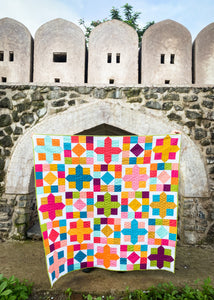 Throw Size Colored Glass Quilt