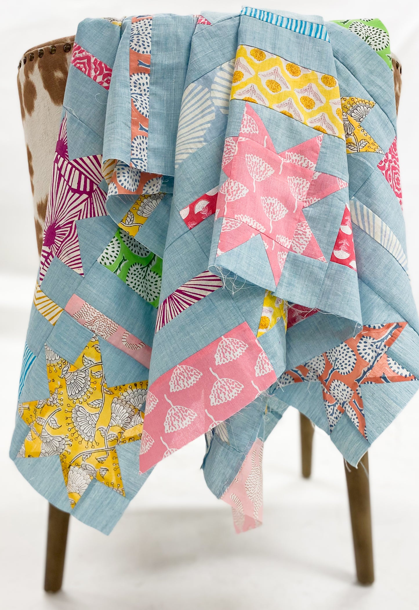 Teal Stars and Stripes Quilt