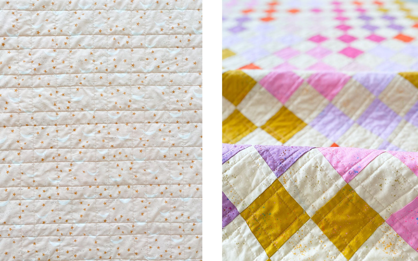 9 Patch Speckled Throw Quilt