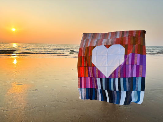 Sunset Inspired Jelly Heart Quilt