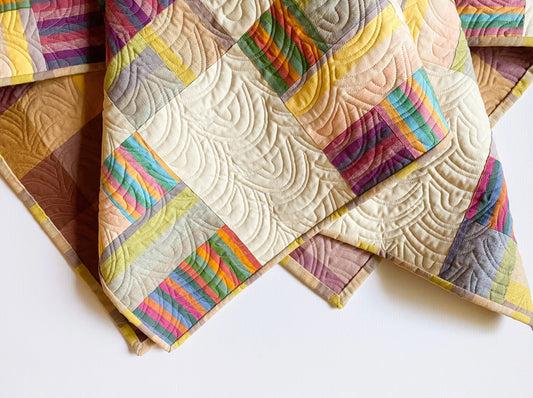 Auntie Anita's Patchwork Quilt with Woven Fabrics
