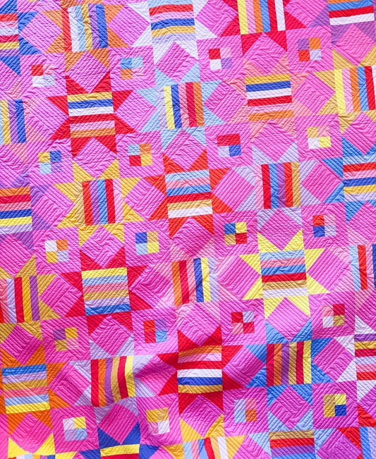 Northwest Stars Quilt with Bright Solid Fabrics