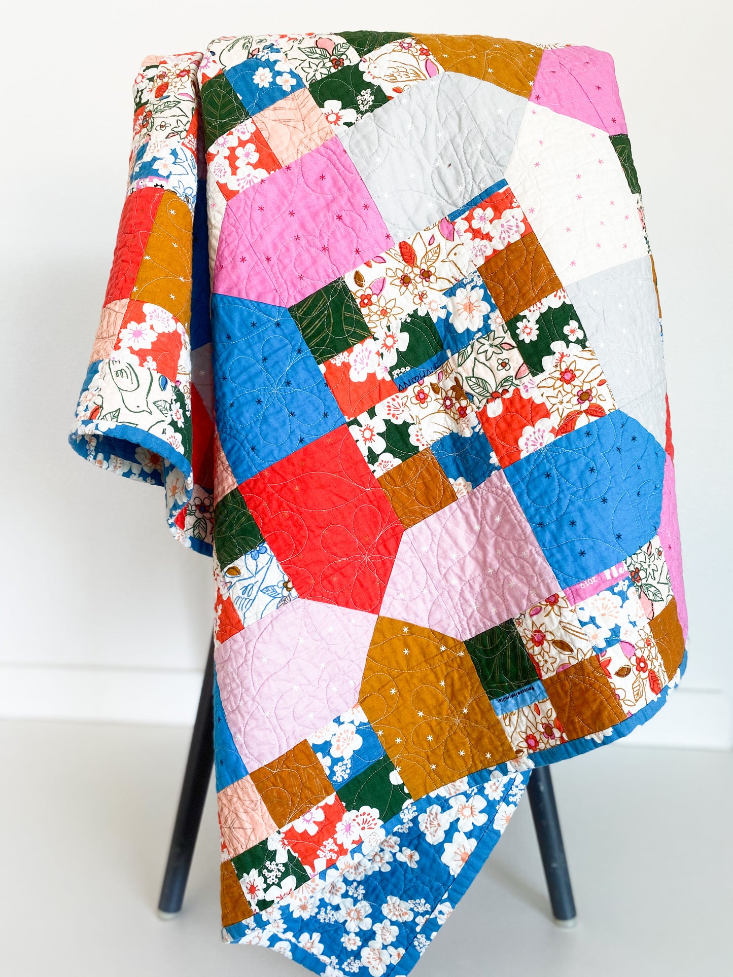 Red Fort of Agra Throw Size Quilt