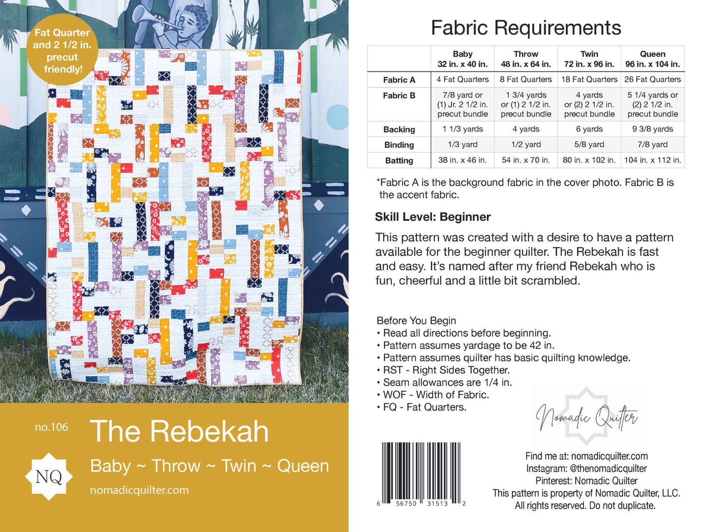 Beginner Bundle - The Rebekah and Kailia's Quilt Patterns - Digital Download