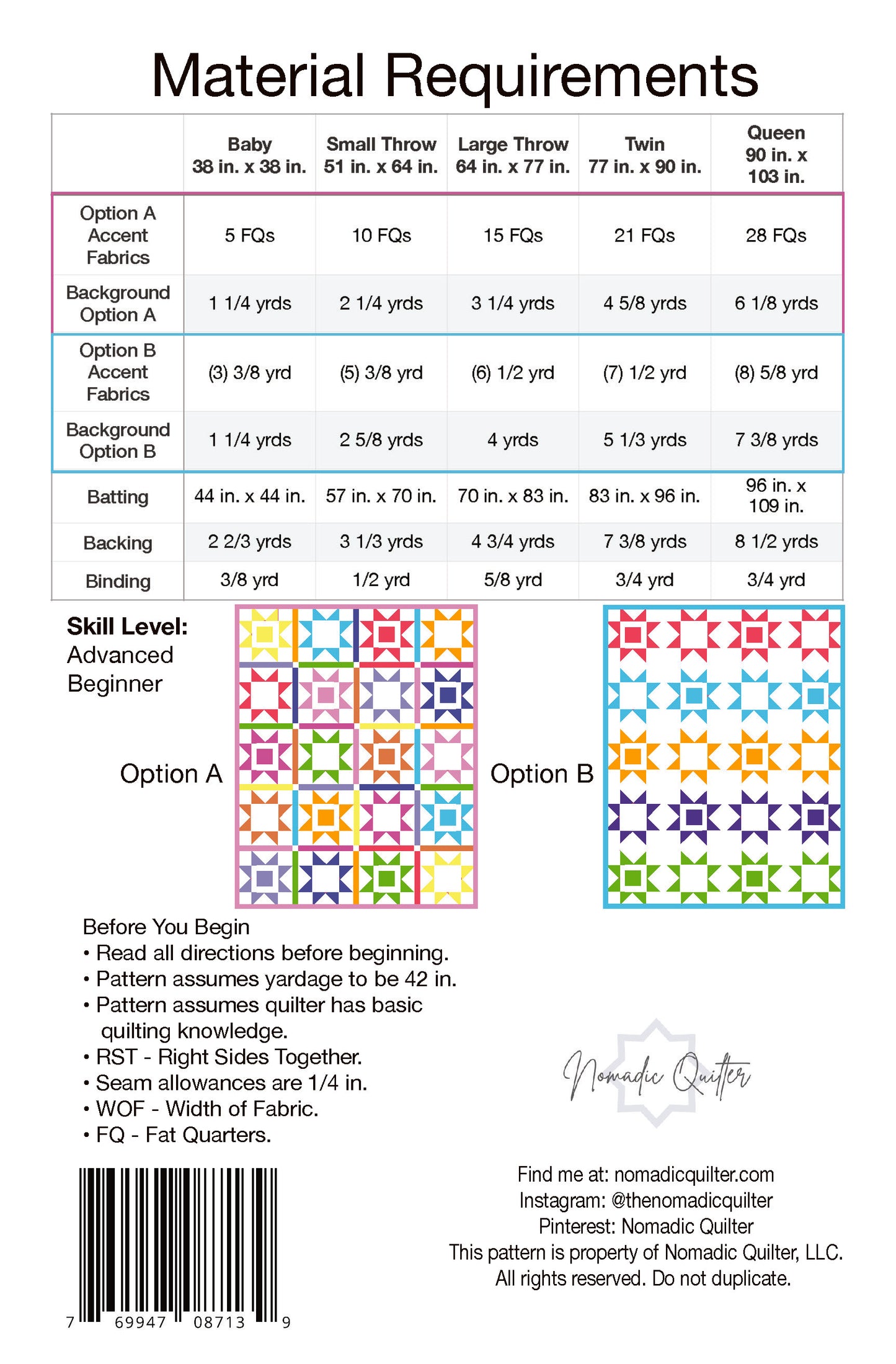 Balsam Star PDF Pattern