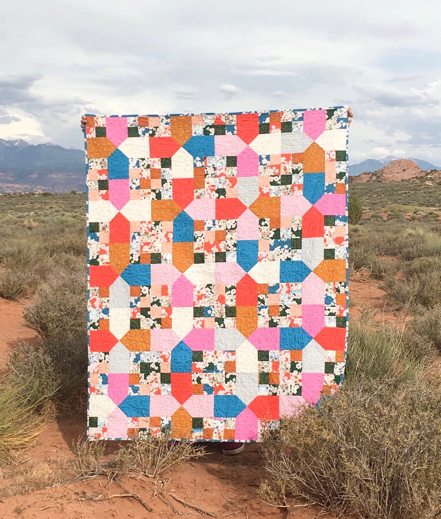 Red Fort of Agra Throw Size Quilt