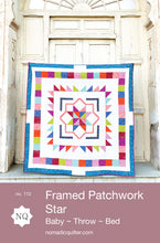 Load image into Gallery viewer, Framed Patchwork Star Paper Quilt Pattern
