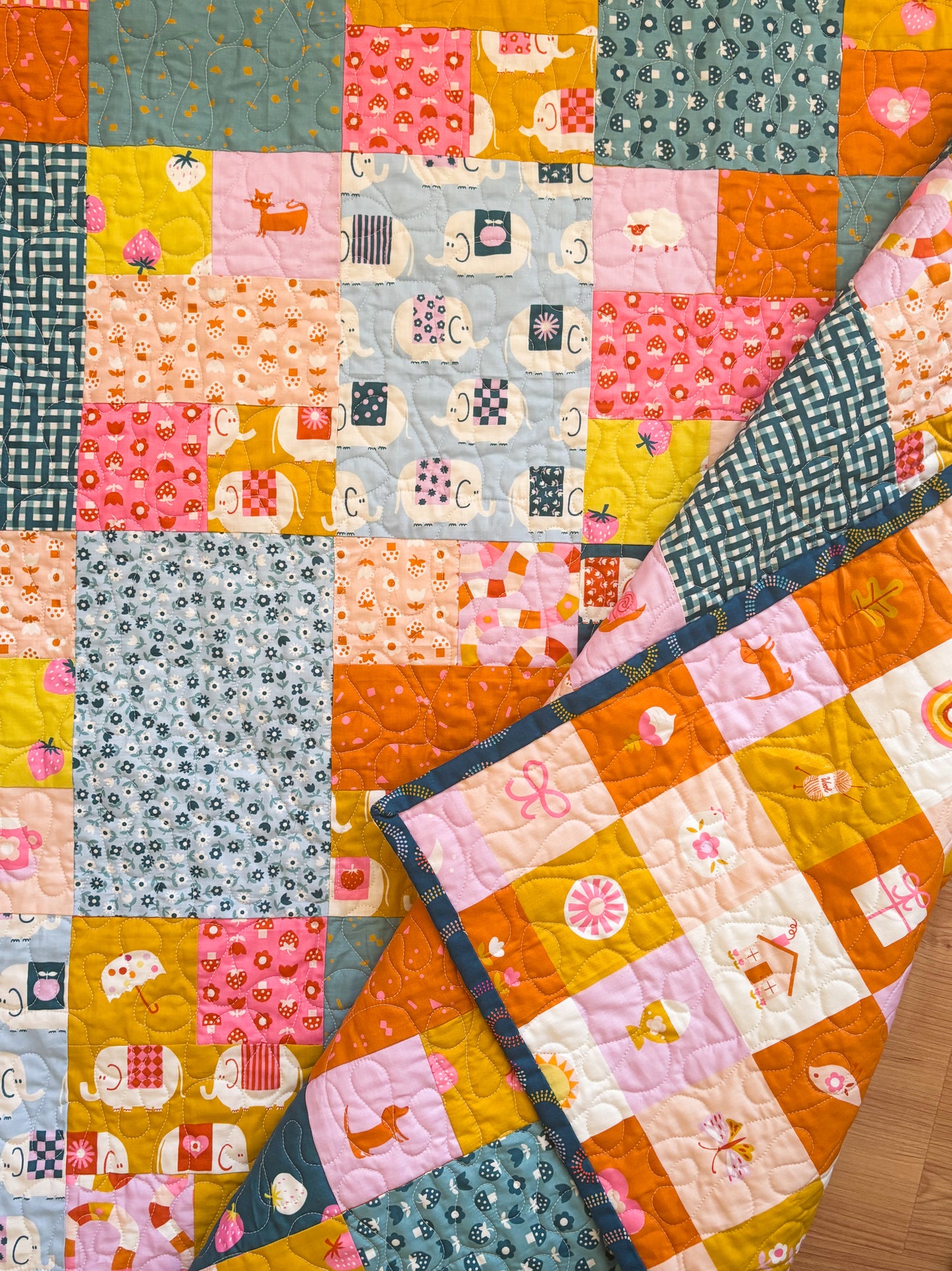 Playful Children's Throw Size Quilt