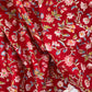 4 Yards of Hand Printed Crimson Flower Fabric