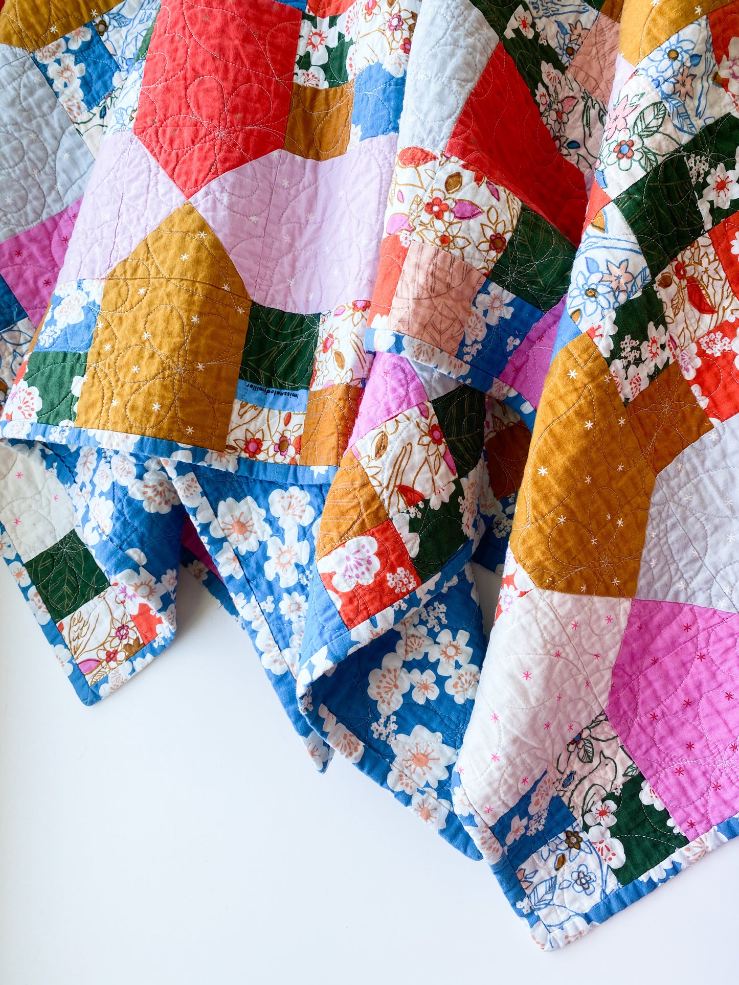 Red Fort of Agra Throw Size Quilt