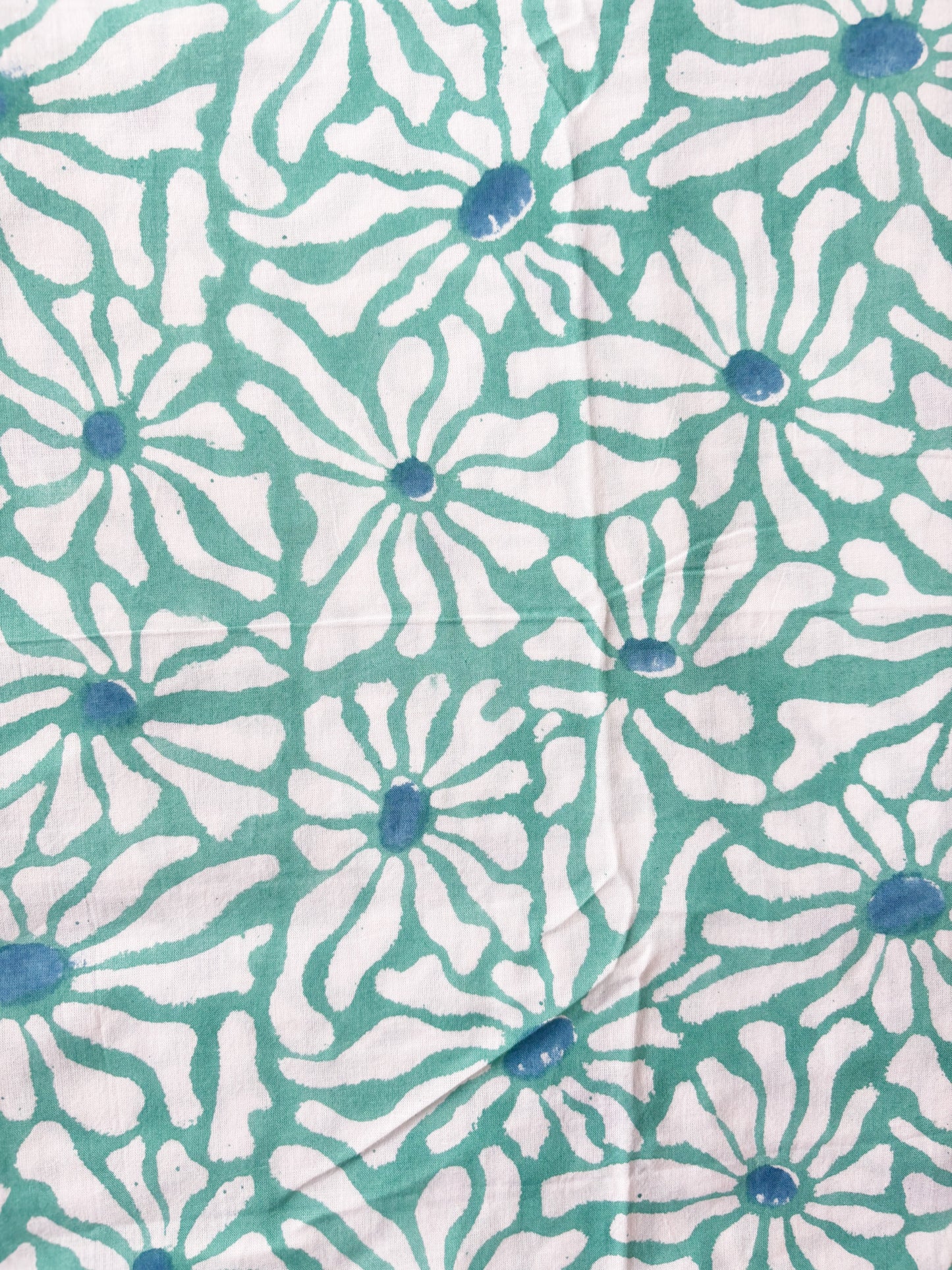Mint Floral Backing Fabric
