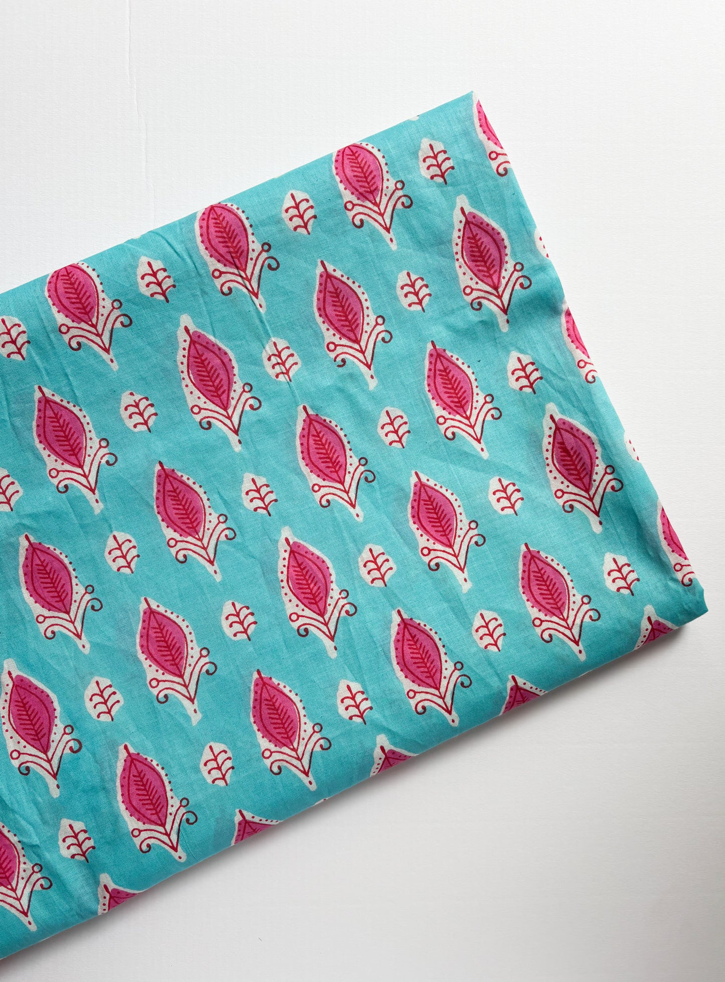 4 Yards Blue and Pink Indian Fabric
