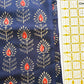 4 yards Dark Blue Hand Block Printed Fabric