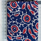 5 Yards Dark Blue and Red Flowers