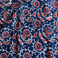 5 Yards Dark Blue and Red Flowers