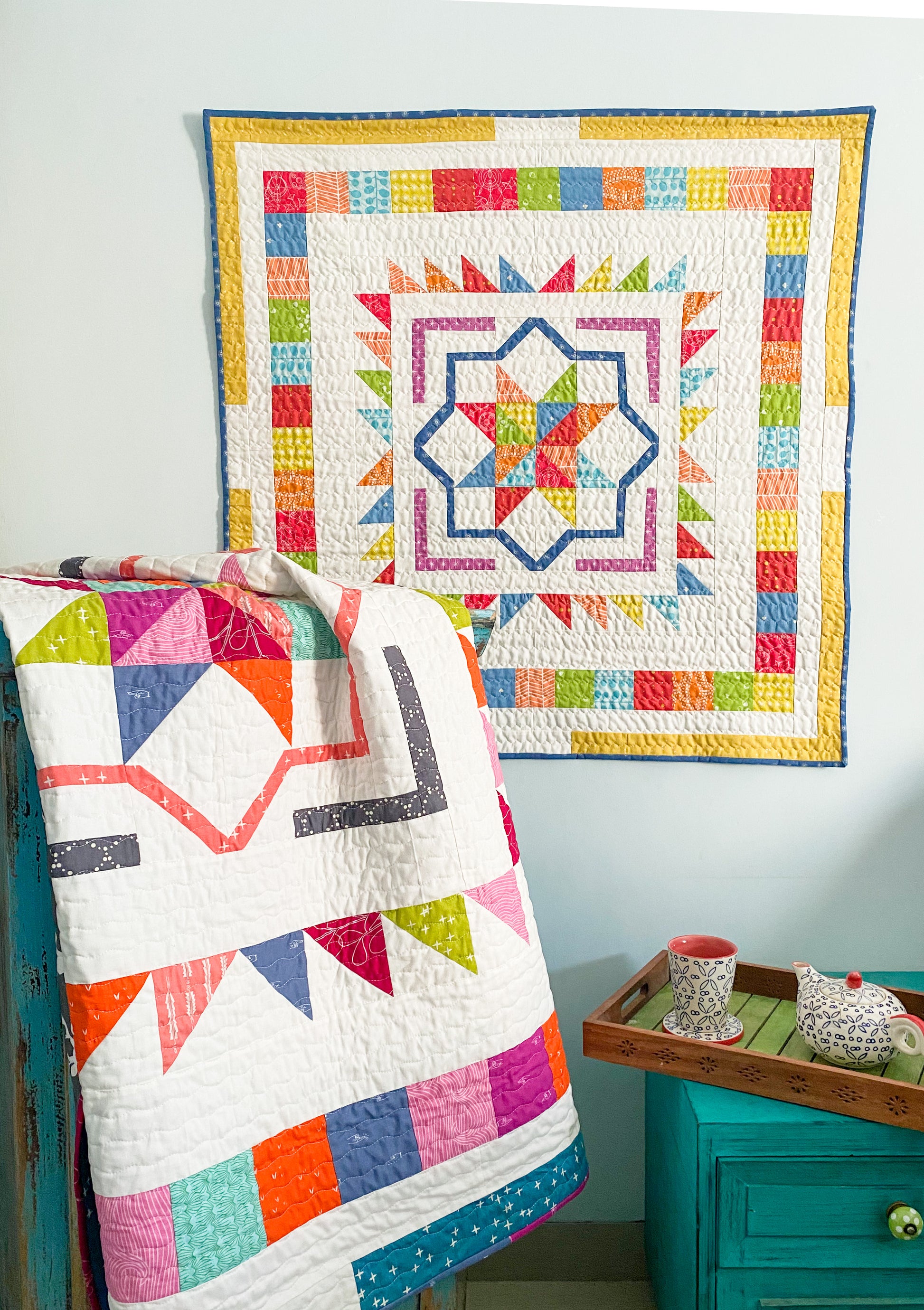 Framed Patchwork Star Quilt Pattern Pack of 3 Patterns – The Nomadic ...