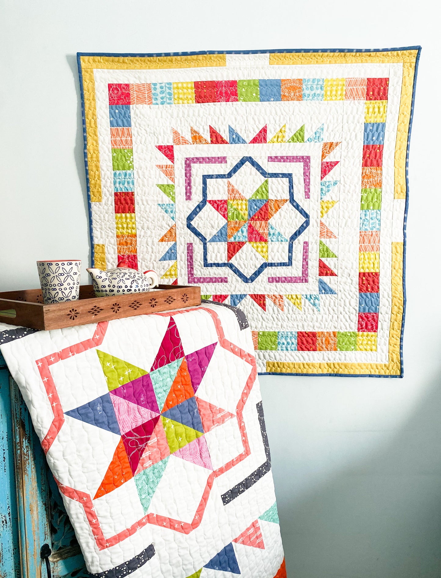 Framed Patchwork Star Paper Quilt Pattern