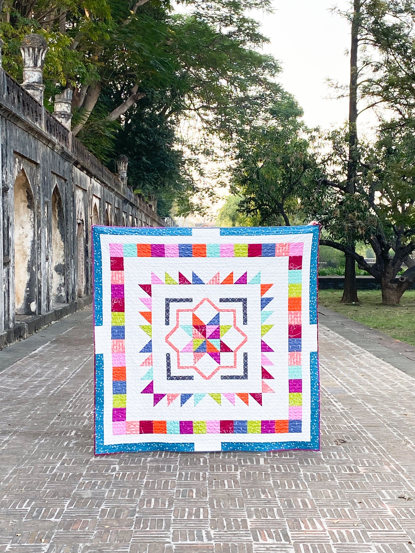 Framed Patchwork Star Paper Quilt Pattern