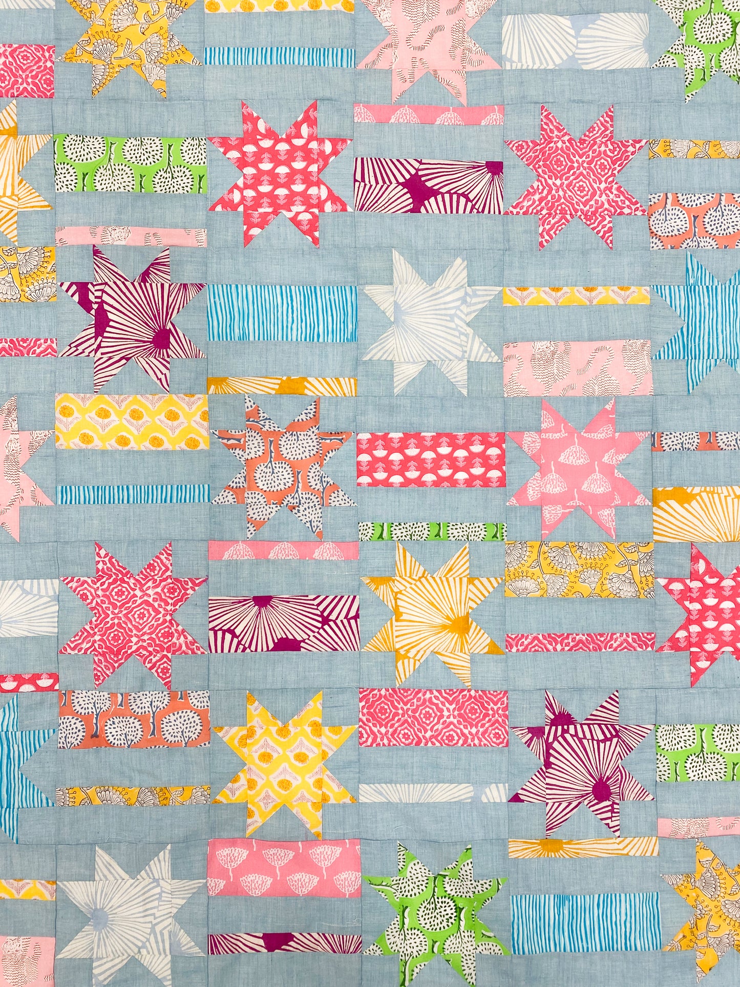 Teal Stars and Stripes Quilt