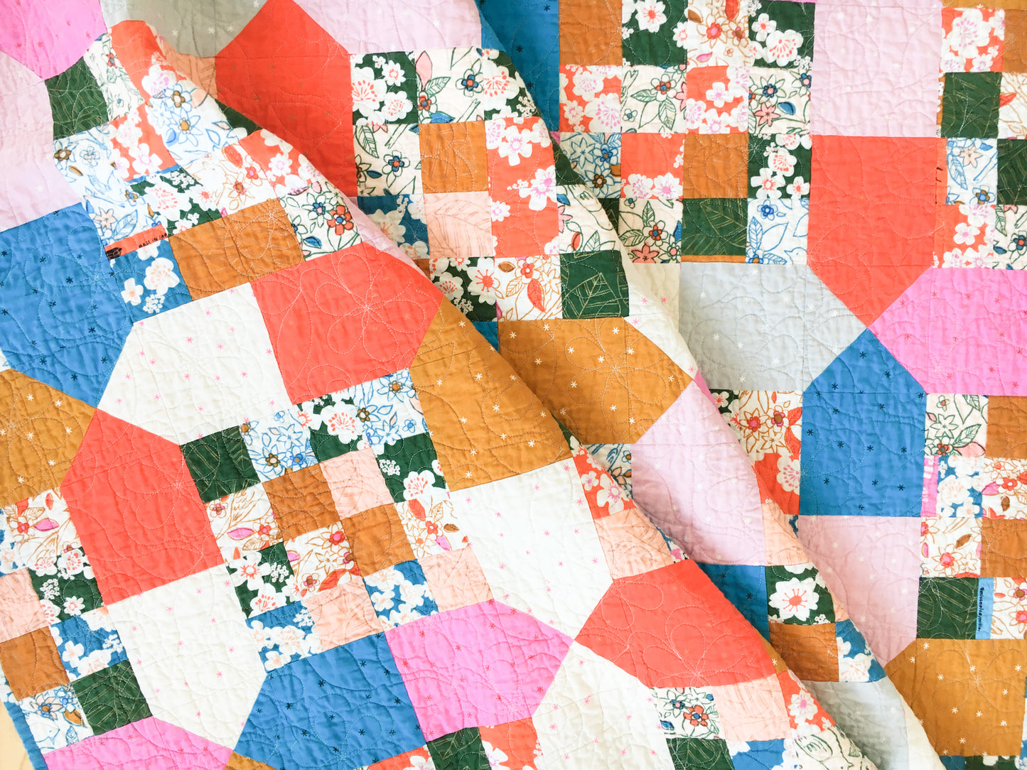 Red Fort of Agra Throw Size Quilt