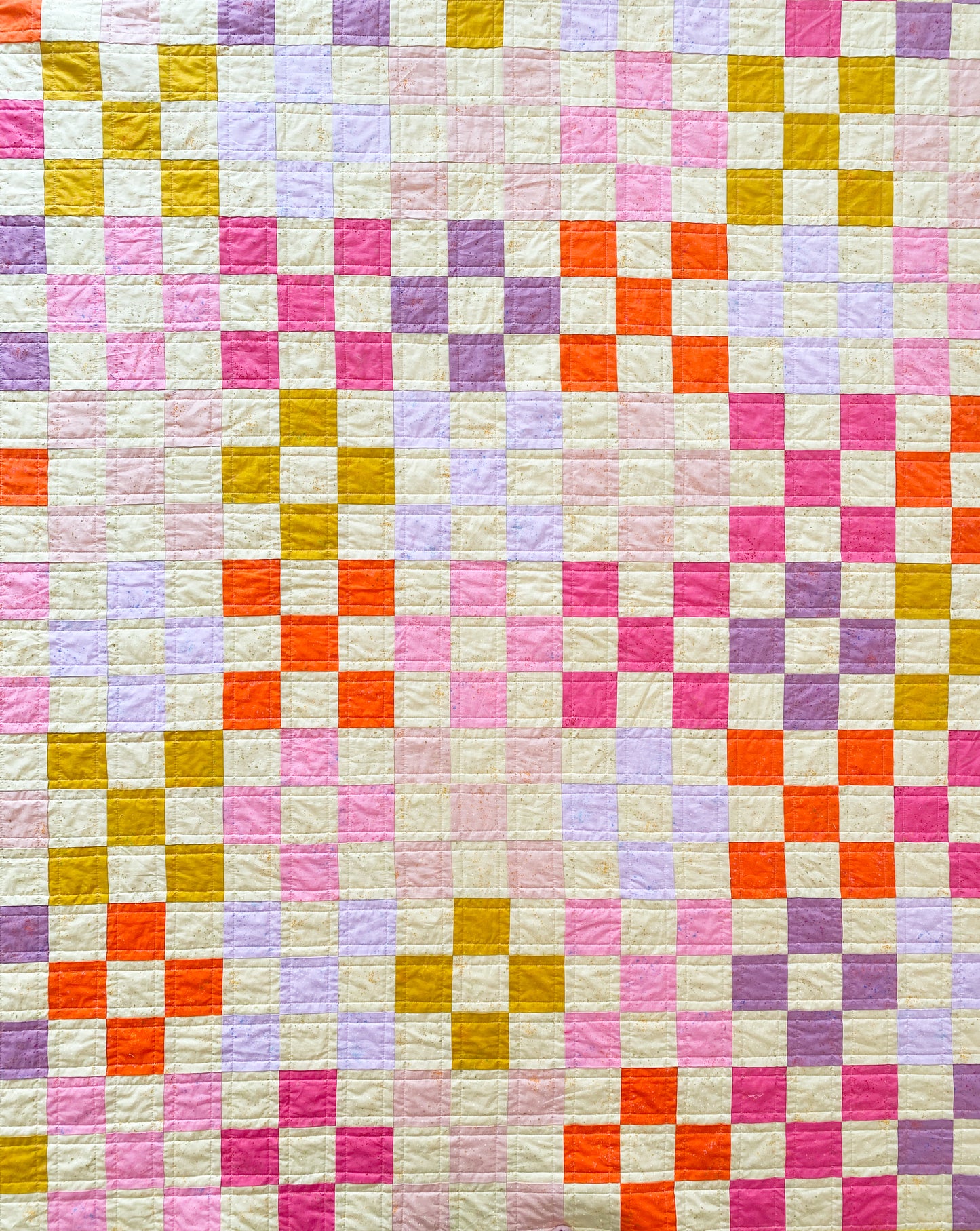9 Patch Speckled Throw Quilt