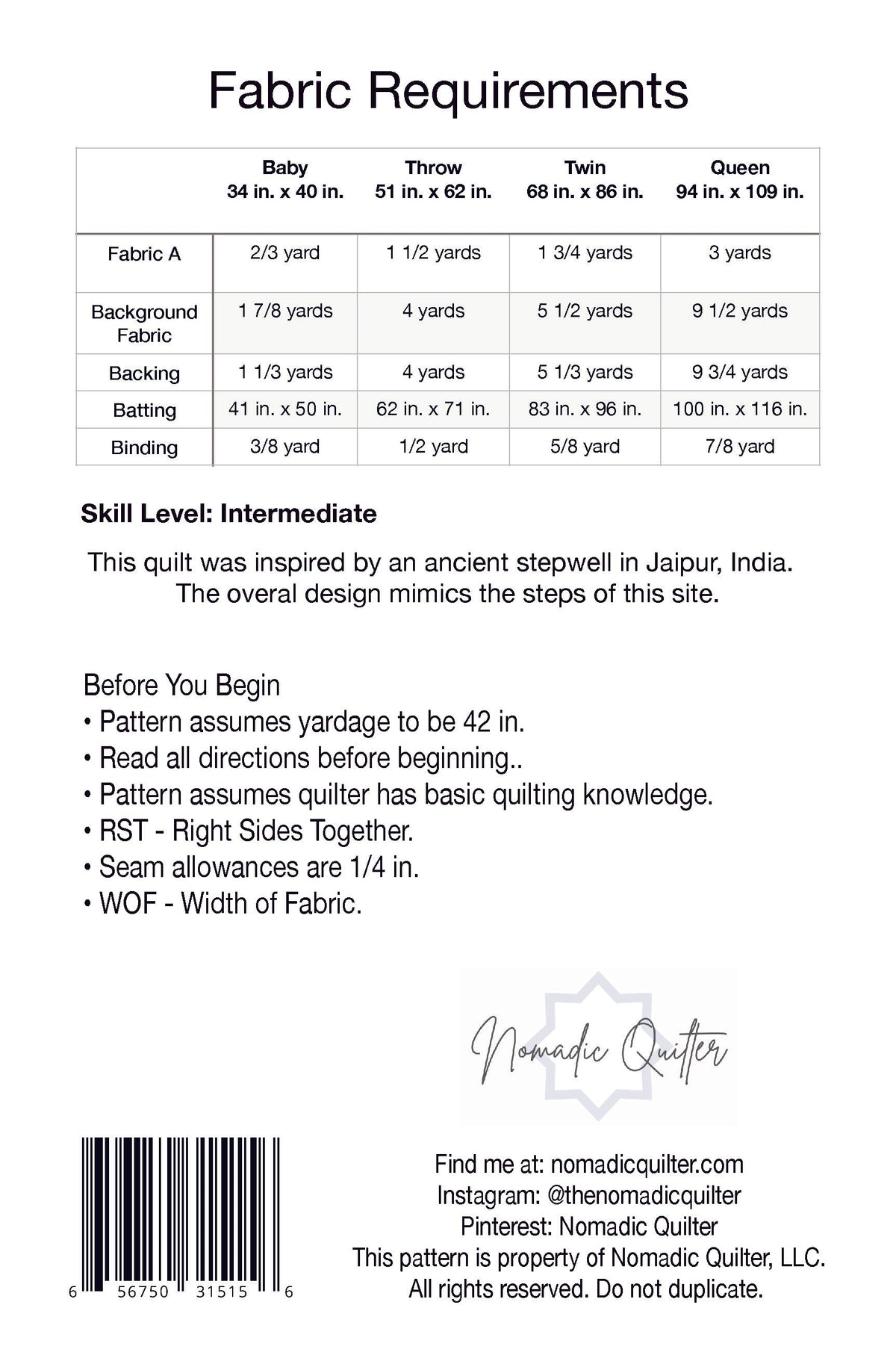 Stepwell Paper Quilt Pattern – Modern Quilt Design | The Nomadic Quilter