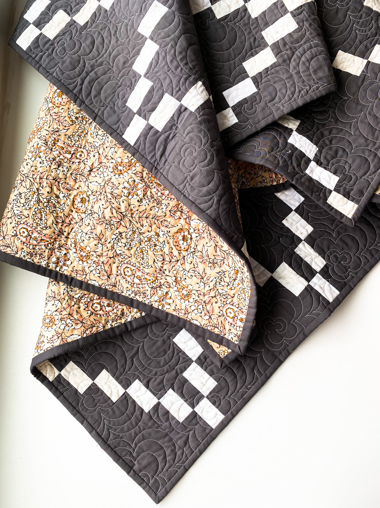 Stepwell Throw Size Handmade Quilt
